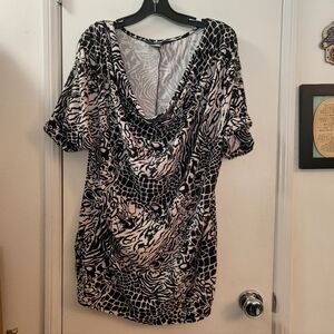 Black and White Animal Print Top